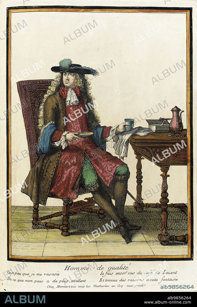 HENRI BONNART. Recueil des modes de la cour de France, 'Homme de Qualité', Bound 1703-1704.