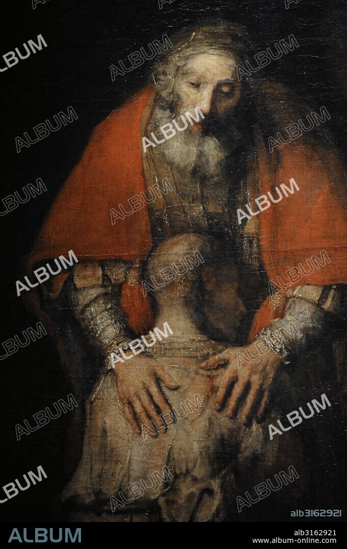 Rembrandt, Rembrandt Harmensz van Rijn o Rhijn, llamado (1606-1669). Pintor y grabador holandés. El Regreso del Hijo Pródigo, hacia 1668. Detalle. Museo del Hermitage (The State Hermitage Museum). San Petersburgo. Rusia.
