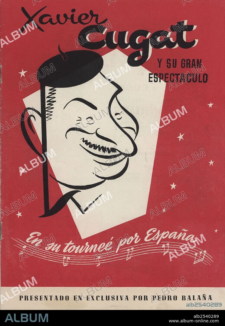 Programa de la orquesta de Xavier Cugat. Años 1950.
