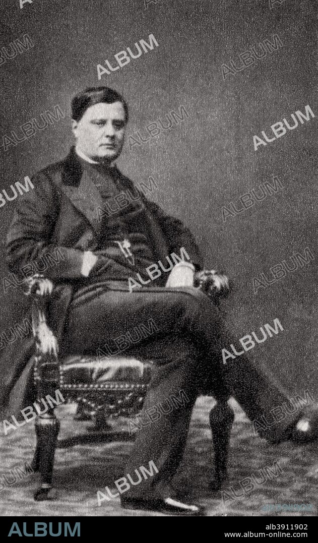 Count Walewski, French statesman, 1854. Count Alexandre Joseph Colonna-Walewski (1810-1868) was the son of Napoleon I and his mistress, Countess Maria Walewski. He served as French Foreign Minister from 1855 until 1860. A photograph from Album de Photographies dans L'Intimite de Personnages Illustres, 1860-1905, 3rd album, Editions MD, Paris.