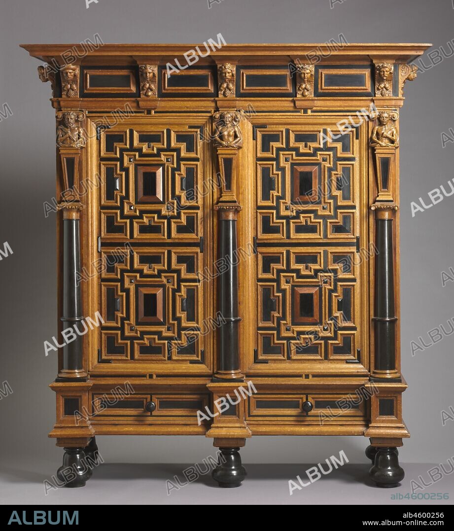 Wardrobe (Kast), c. 1625-50. After the founding of the Dutch East India Company in 1602, the use of exotic, imported wood veneers in furniture became more prevalent. So too did the use of perspective and mathematical systems in laying out the veneers. The combination produced a style of decoration that spread across Europe and even to the young colonies in America.