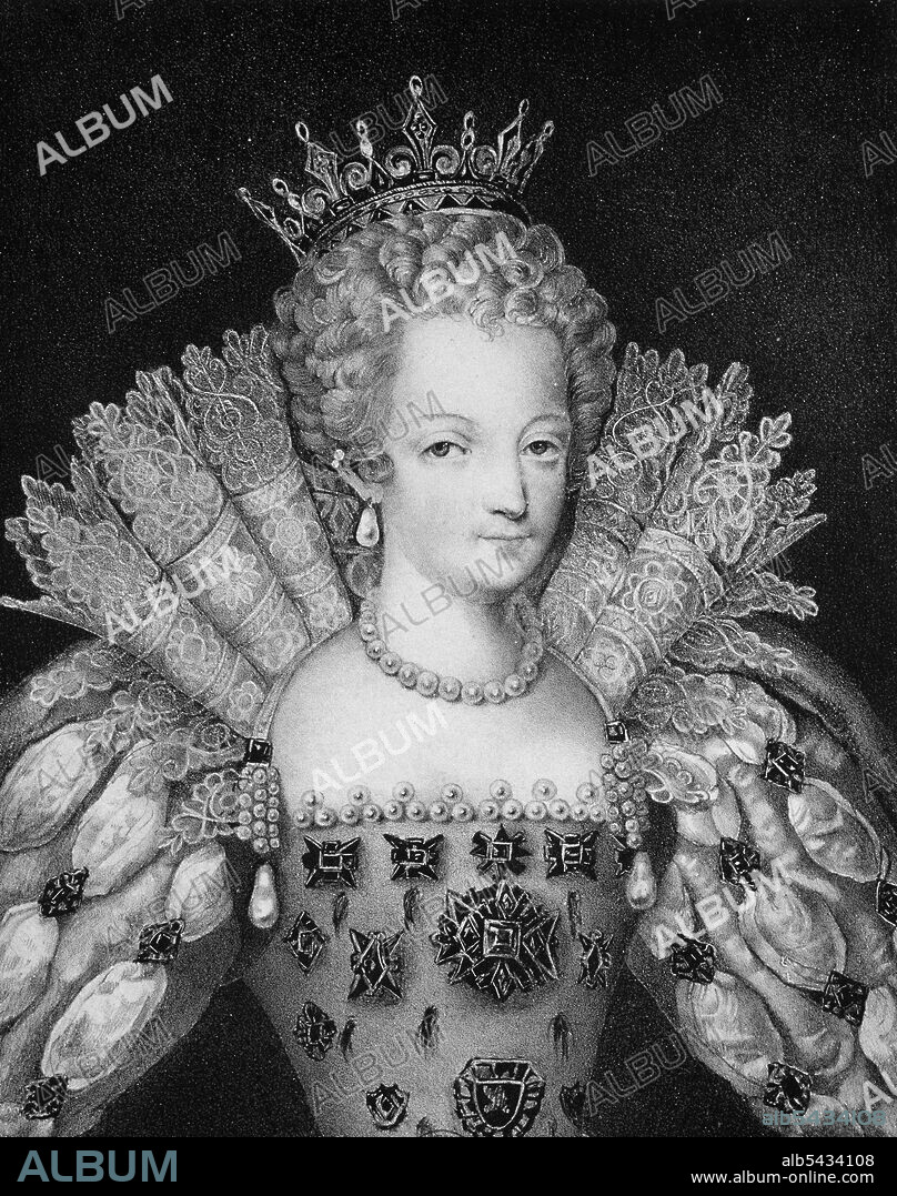 MARIA ESTUARDO. REINA DE ESCOCIA Y FRANCIA . 1542 - 1587. CASADA CON FRANCISCO II. GRABADO RETRATO. BIBLIOTECA NACIONAL . MADRID.