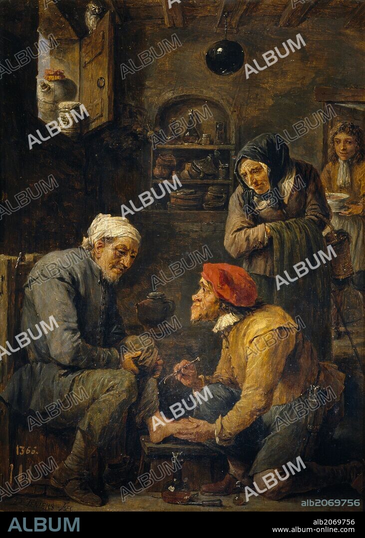 DAVID TENIERS THE YOUNGER. David Teniers / 'A Surgical Operation', 1631-1640, Flemish School, Oil on panel, 33 cm x 25 cm, P01803.