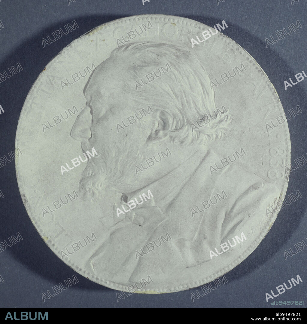Portrait of Léon Gambetta, lawyer and politician (1838-1882), Chaplain, Jules-Clément, Sculptor, 2nd half of the 19th century, Sculpture, Medallion (sculpture), Plaster, Dimensions - Work: Diameter: 17.2 cm.