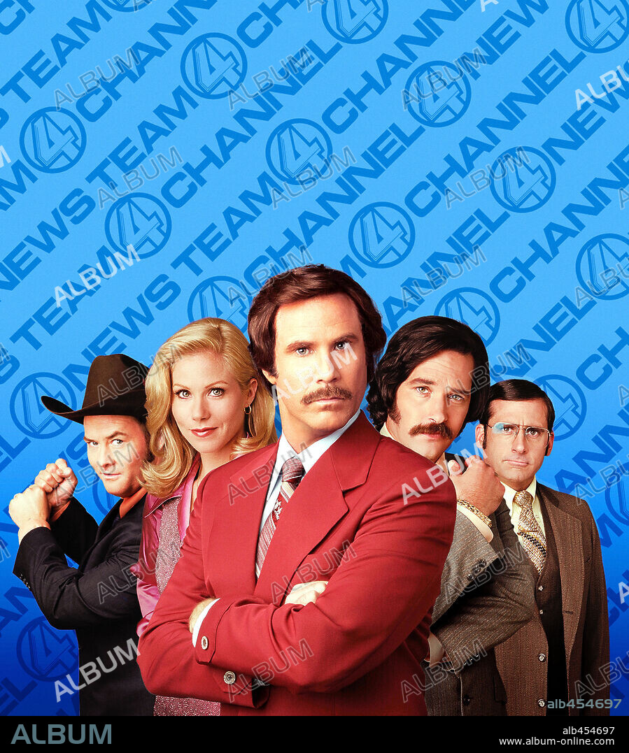 CHRISTINA APPLEGATE, PAUL RUDD y WILL FERRELL en REPORTERO, EL: LA LEYENDA DE RON BURGUNDY, 2004 (ANCHORMAN: THE LEGEND OF RON BURGUNDY), dirigida por ADAM MCKAY. Copyright DREAMWORKS SKG / MASI, FRANK.