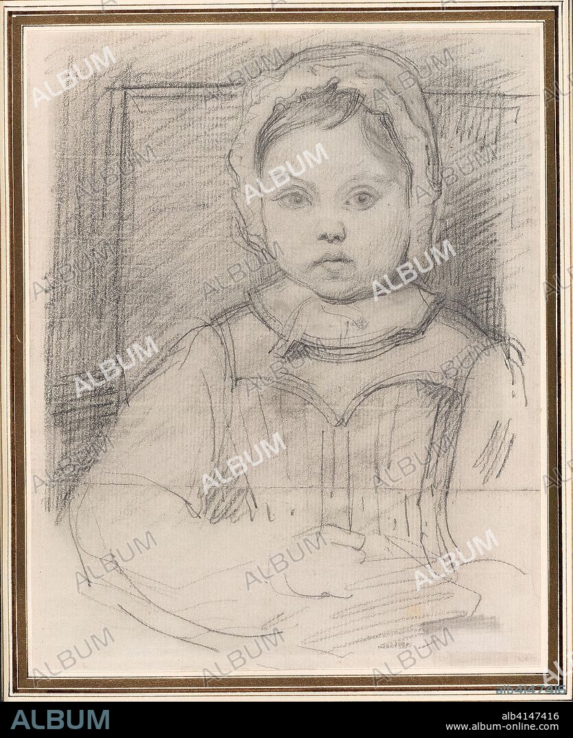Portrait of Louis Robert, 3 years old. Attributed to Jean-Baptiste-Camille Corot; French, 1796-1875. Date: 1843-1844. Dimensions: 194 × 153 mm. Graphite, with stumping, on ivory laid paper, edge mounted to cream wove card. Origin: France.