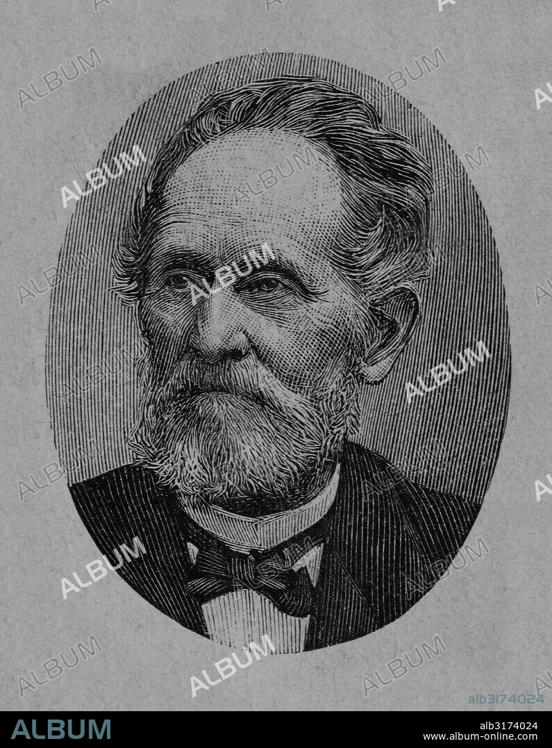 Hermann christian dietrich backhaus, 1817 - 1901, a german agronomist and politician, wood engraving, about 1880.
