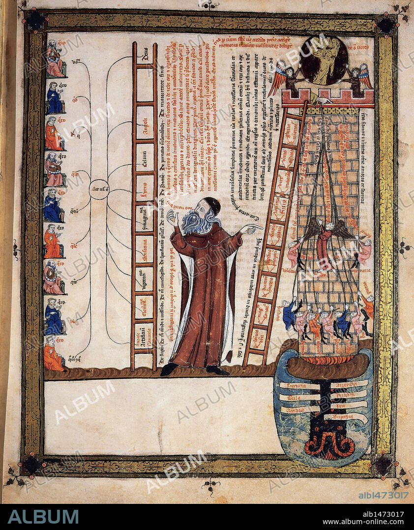 Ramon Llull (1235-1316). Breviculum Codex. Miniature. Llull preaching. Parchment 92. Page 5r. Baden Memorial Library. Karlsruhe. Germany.