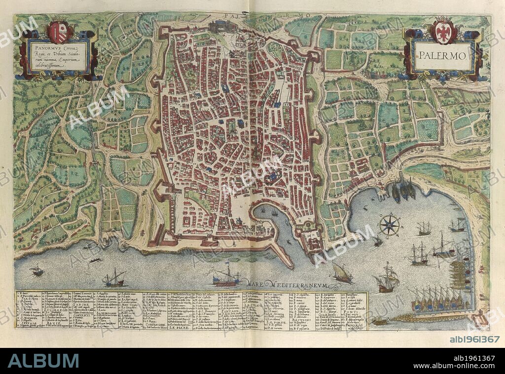 Palermo. [Civitates orbis terrarum.] Liber quartus vrbium p. [Cologne, 1595?]. View of Palmero.  Image taken from [Civitates orbis terrarum.] Liber quartus vrbium prÃ¦cipuarum totius mundi.  Originally published/produced in [Cologne, 1595?]. . Source: 215.f.4 volume 4, 56.