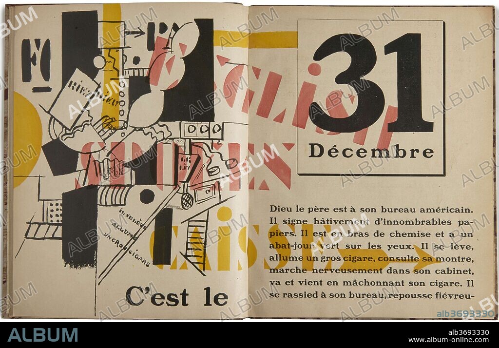 FERNAND LEGER. Graphic design for "La Fin du monde, filmée par l'ange de N.-D." by Blaise Cendrars.