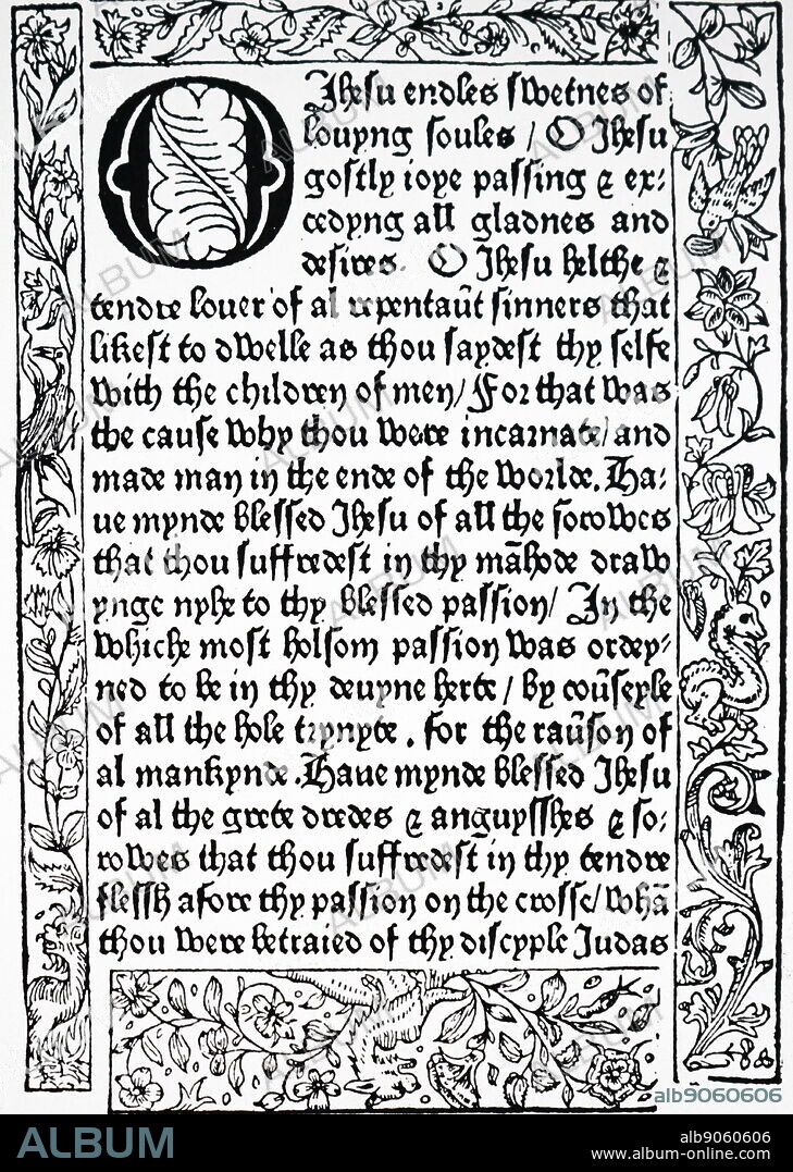 Page from William Caxton's Bible. William Caxton (1422-1491) an English merchant, diplomat, writer and printer. Dated 15th century.