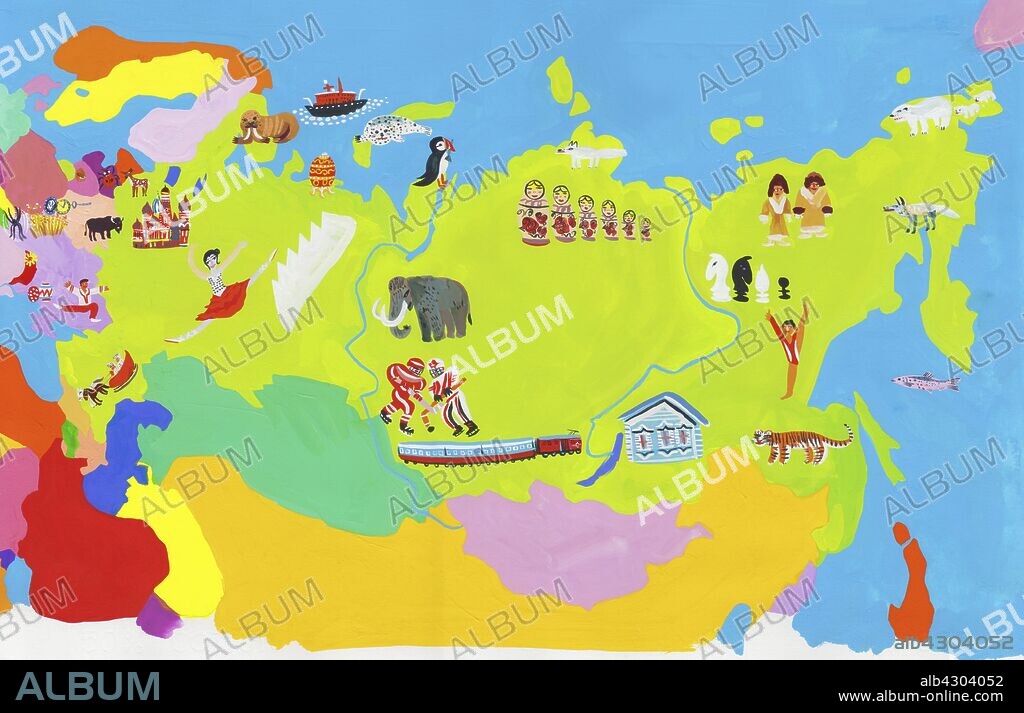 Illustrated map of Russia, Estonia, Latvia, Lithuania, Belarus, Ukraine and Moldova.
