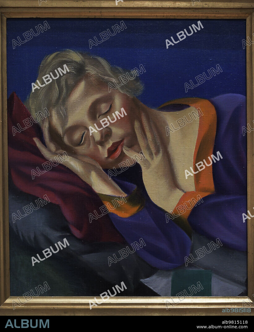 Konrads Ubans (1893-1981). Latvian painter. Asleep. Portrait of a Woman, 1923. Oil on canvas, 71 x 66 cm. Latvian National Museum of Art. Riga. Latvia.