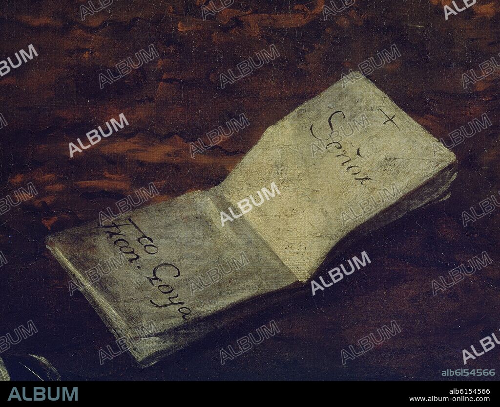 FRANCISCO GOYA Y LUCIENTES DE (1746-1828). JOSE MOÑINO Y REDONDO - CONDE DE FLORIDABLANCA-DETALLE DE LA CARTA CON LA FIRMA DE GOYA - 1783 - CONJUNTO Nº 374.
