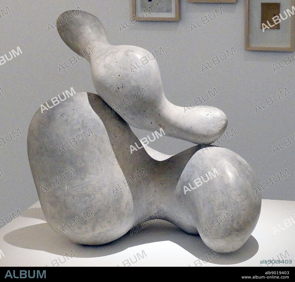 Plaster sculpture titled 'Human Concretion' by Jean Arp or Hans Arp (1886-1966) German-French, or Alsatian, sculptor, painter, poet and abstract artist. Dated 1933.