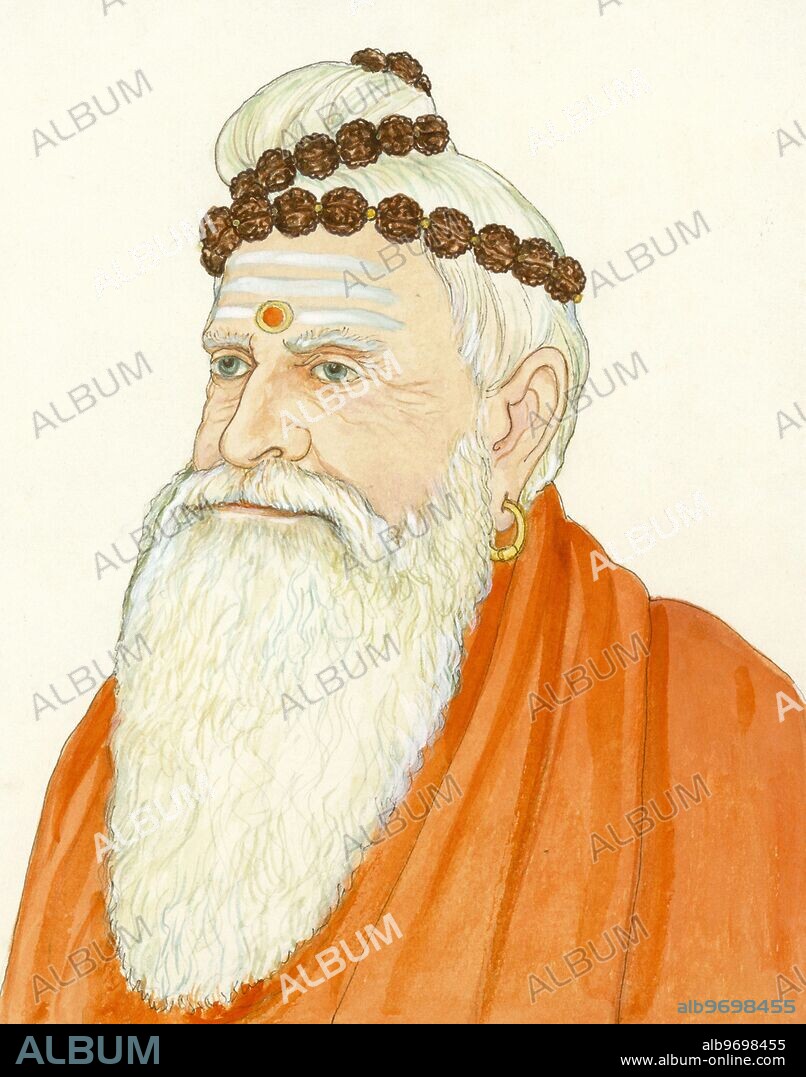 HAP-136898 : Artist Manivelu - saint - sadhu - swami - sannyasin - monk - devotion - meditation - himalayan academy art -.