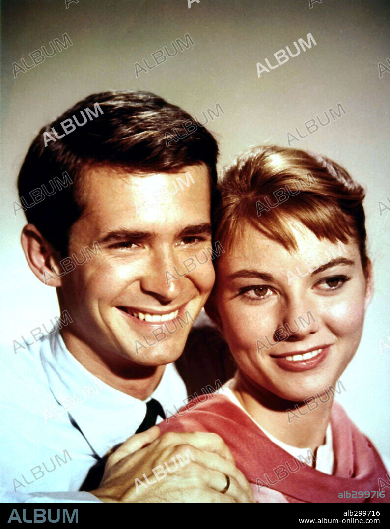ANTHONY PERKINS and DONNA ANDERSON in ON THE BEACH, 1959, directed by STANLEY KRAMER. Copyright UNITED ARTISTS.