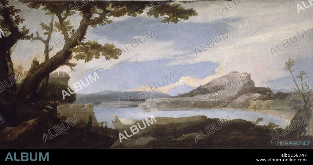 JOSE DE RIBERA. PAISAJE CON UN FORTIN - 1639 - BARROCO ESPAÑOL.