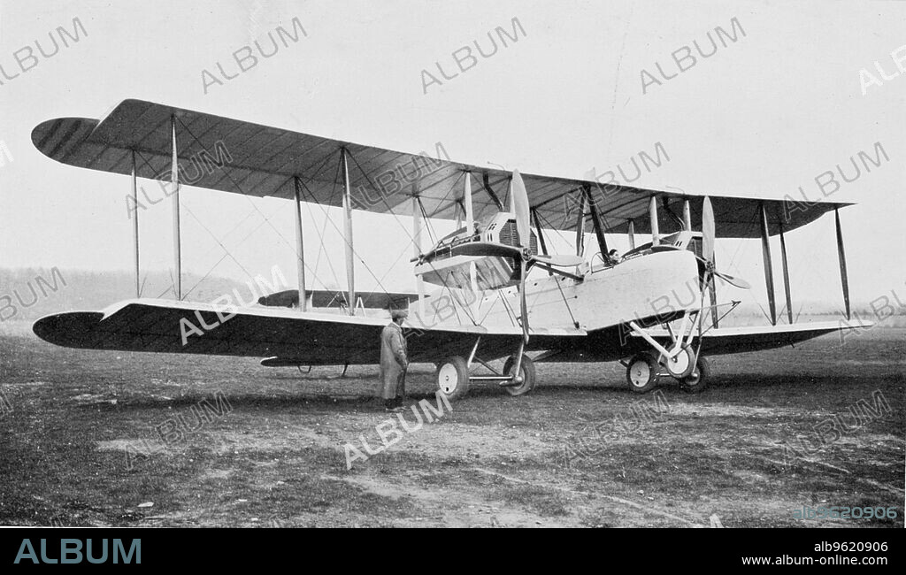 Aeroplane in which Alock and Brown made the first non-stop transatlantic flight, 1919. British aviators John William Alcock (1892-1919) and Arthur Whitten Brown (1886-1948) flew a Vickers-Vimy-Rolls bomber between St John's in Newfoundland, Canada and Clifden in County Galway, Ireland on 14-15 June 1919. The flight took 16 hours and 27 minutes and won the aviators a £10,000 prize awarded by the Daily Mail newspaper.