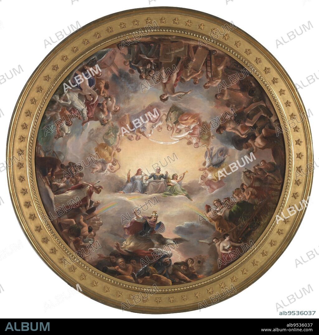 CONSTANTINO BRUMIDI. Study for the Apotheosis of Washington in the Rotunda of the United States Capitol Building. oil on canvas. Date: ca. 1859-1862.