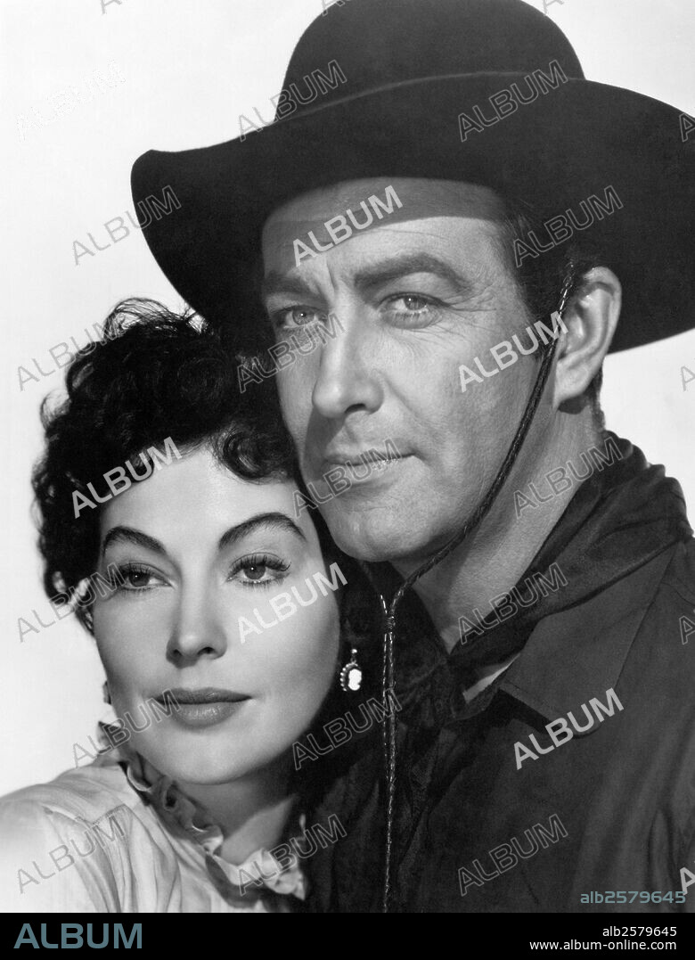 AVA GARDNER y ROBERT TAYLOR en UNA VIDA POR OTRA, 1953 (RIDE, VAQUERO!), dirigida por JOHN FARROW. Copyright M.G.M.