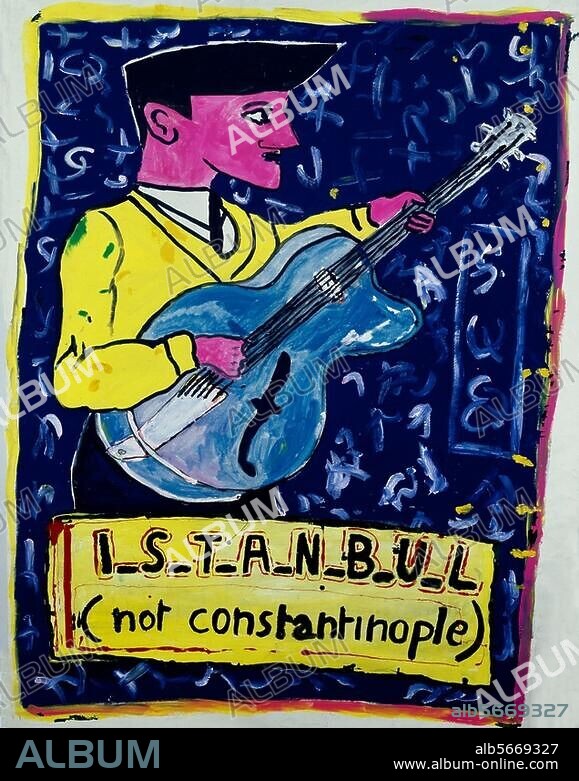 ROBERT COMBAS. Combas, Robert Né en 1957. "Istanbul not Constantinople", 1981. Peinture. H. 2,10 ; L. 1,60. Galerie Yvon Lambert.