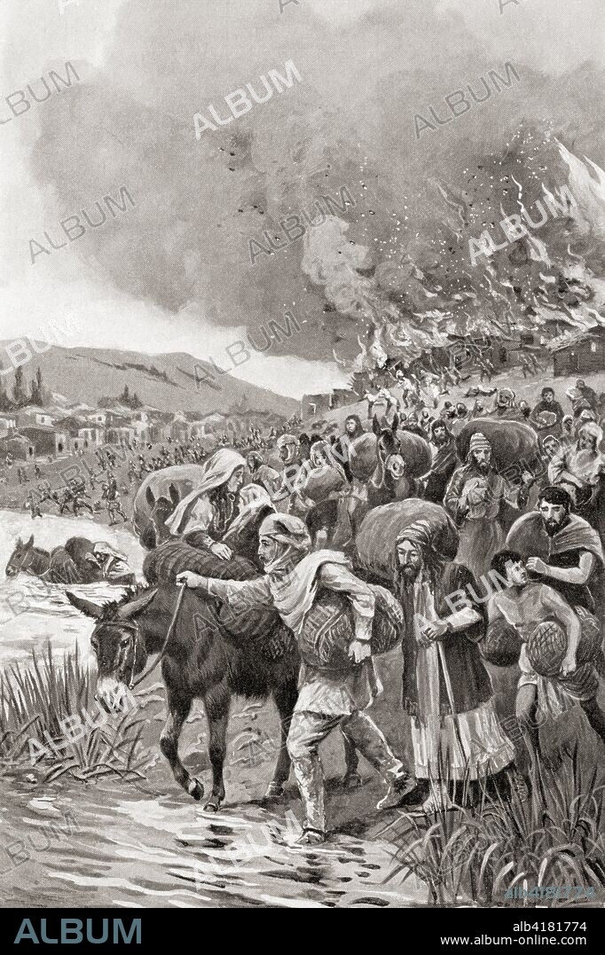 The burning of Sardis during the Ionian Revolt of 498 BC.  From Hutchinson's History of the Nations, published 1915.
