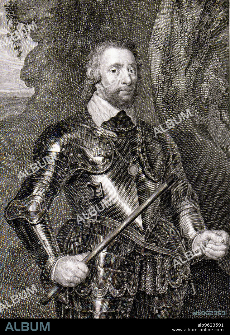 Alonso Perez de Guzman, called 'Guzmán el Bueno' (1256-1309), Spanish military, Duke of Medina Sidonia, born in Leon, engraving collection 'Illustrious Men'.