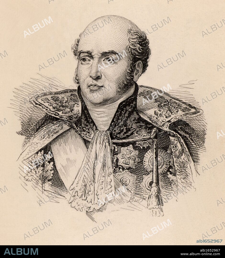 Louis Nicolas Davout or Davoust (1770-1823) Prince of Eckmul (1811) French soldier, educated at military academy with Napoleon Bonaparte; Marshal of France 1804. Served at Aboukir (1799) and through to the Russian campaign of 1812-1813. Engraving. (Photo by: Universal History Archive/UIG via Getty Images).