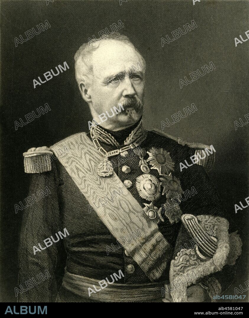 WILLIAM HOLL. 'Marshal Macmahon', c1872. Portrait of French general and politician Patrice de MacMahon (1808-1893), Duke of Magenta. From "The Franco-Prussian War: its causes, incidents and consequences", Volume I, by Captain H M Hozier. [William Mackenzie, London, 1872].