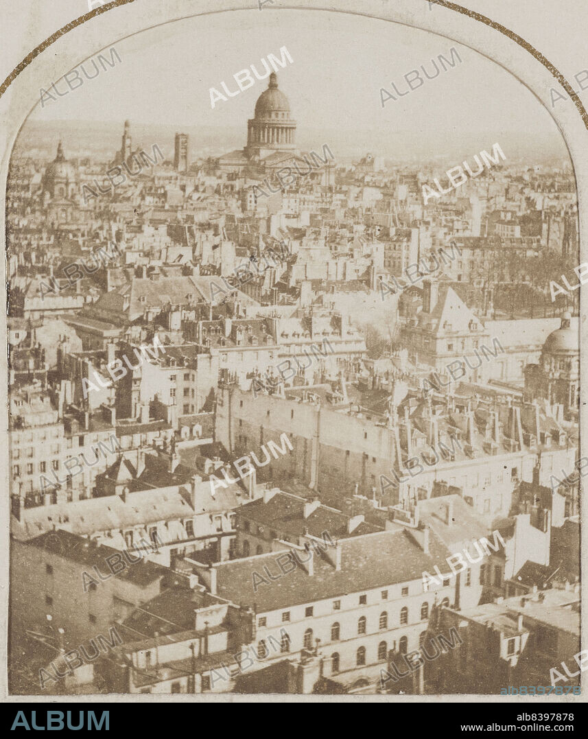 Panorama of Paris taken from the towers of Saint-Sulpice church, 6th arrondissement, Paris, between 1850 and 1860.