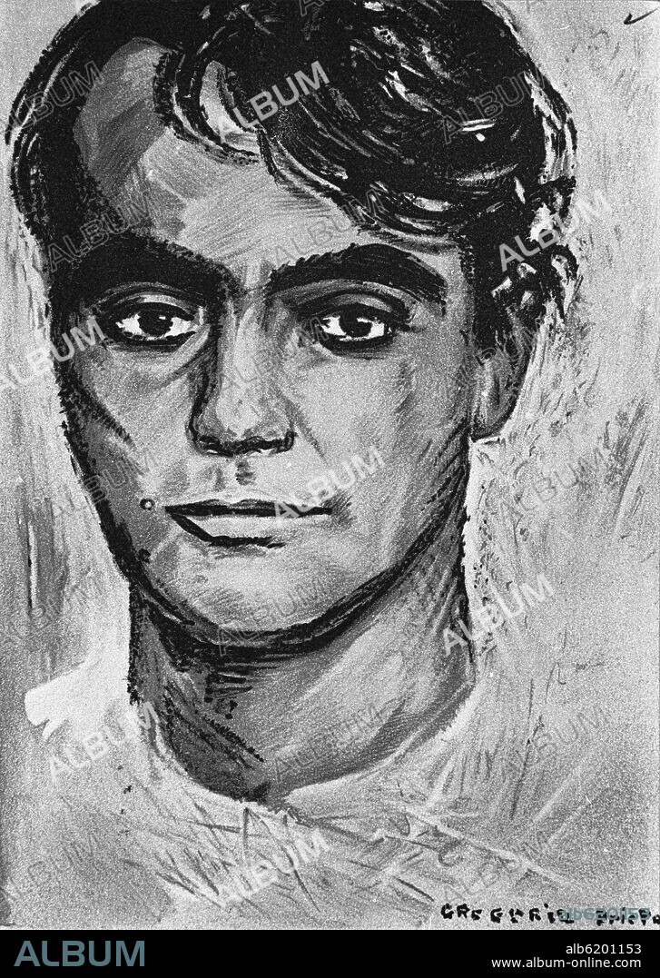 GREGORIO PRIETO. RETRATO DE FEDERICO GARCIA LORCA - SIGLO XX.