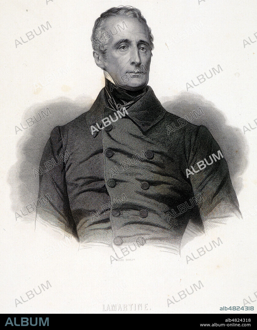Portrait d'Alphonse de LAMARTINE (1790-1869). Illustration de 1868 pour Le Paradis perdu par MILTON. Credit : Collection Grob/KHARBINE-TAPABOR.