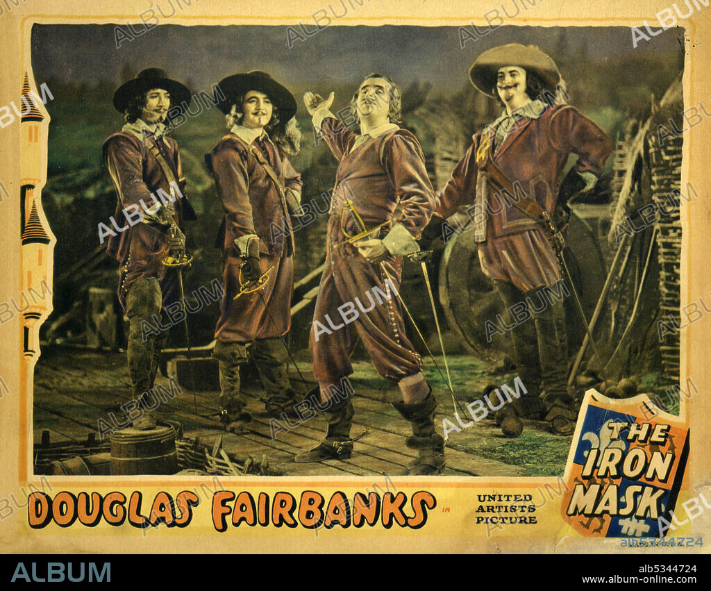 DOUGLAS FAIRBANKS, GINO CORRADO, LEON BARY and TINY SANDFORD in THE IRON MASK, 1929, directed by ALLAN DWAN. Copyright UNITED ARTISTS.