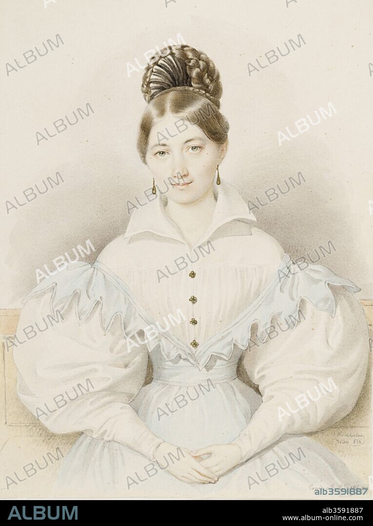 JOSEF KRIEHUBER. Portrait of Anna Plochl (1804-1885), Freifrau von Brandhofen (Copy).