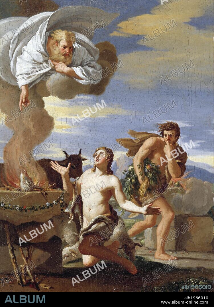 The sacrifice of Abel, 1634, by Charles Mellin (1600-ca 1649), oil on canvas, 38x29.5 cm.