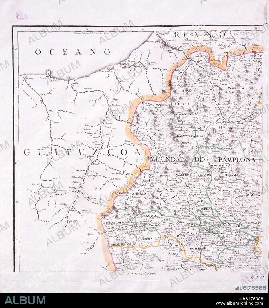 TOMÁS LÓPEZ. MAPA DEL REINO DE NAVARRA - 1772 - (PARTE TERCERA).