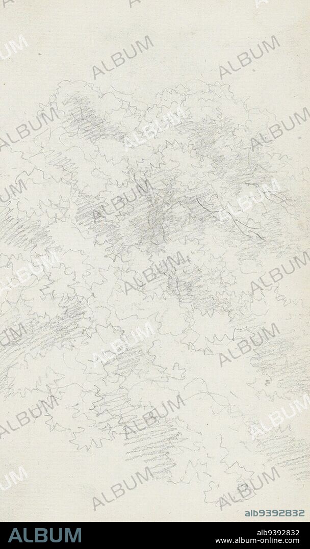 Sheet 42 recto from a sketchbook with 83 pages, Leaf cover of a tree, Jean Honoré Fragonard, c. 1765 - c. 1775.