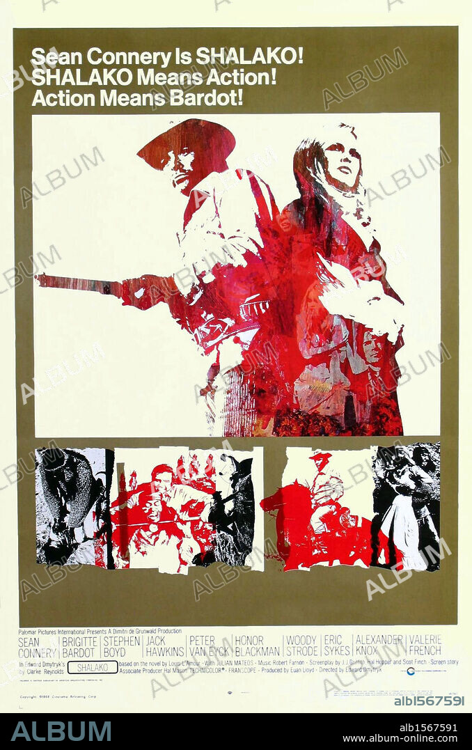 Poster of SHALAKO, 1968, directed by EDWARD DMYTRYK. Copyright CENTRAL CINEMA COMPANY FILM.