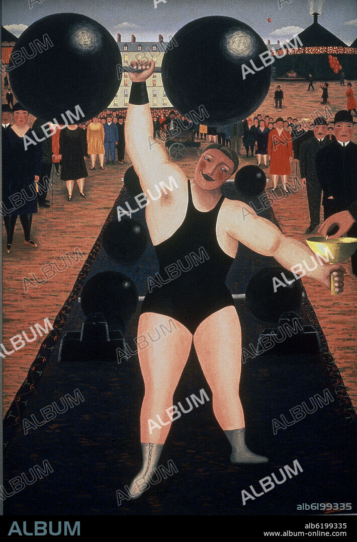 CAMILLE BOMBOIS. 'El atleta itinerante', hacia 1930, Óleo sobre lienzo.