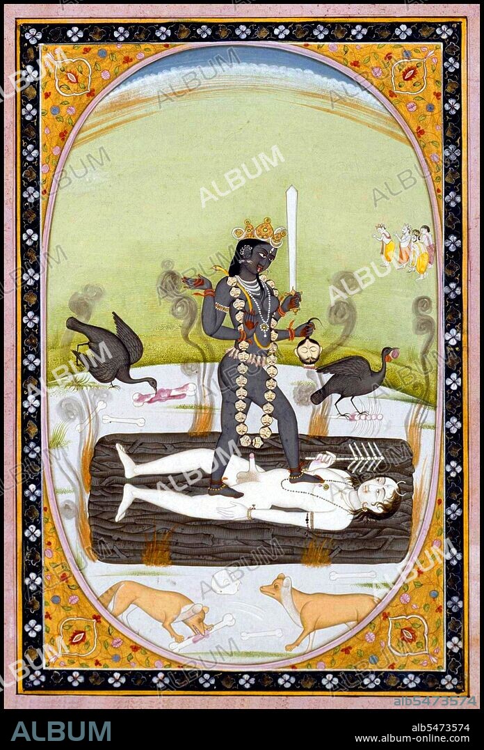 Kali is the Hindu goddess associated with eternal energy. 'She who destroys'. The name Kali comes from kala, which means black, time, death, lord of death, Shiva. Kali means 'the black one'. Since Shiva is called Kala - the eternal time, Kali, his consort, also means 'Time' or 'Death' (as in time has come). Hence, Kali is considered the goddess of time and change. Although sometimes presented as dark and violent, her earliest incarnation as a figure of annihilation still has some influence. Various Shakta Hindu cosmologies, as well as Shakta Tantric beliefs, worship her as the ultimate reality or Brahman. She is also revered as Bhavatarini (literally 'redeemer of the universe'). Kali is represented as the consort of Lord Shiva, on whose body she is often seen standing. She is associated with many other Hindu goddesses like Durga, Bhadrakali, Sati, Rudrani, Parvati and Chamunda. She is the foremost among the Dasa Mahavidyas, ten fierce Tantric goddesses.
