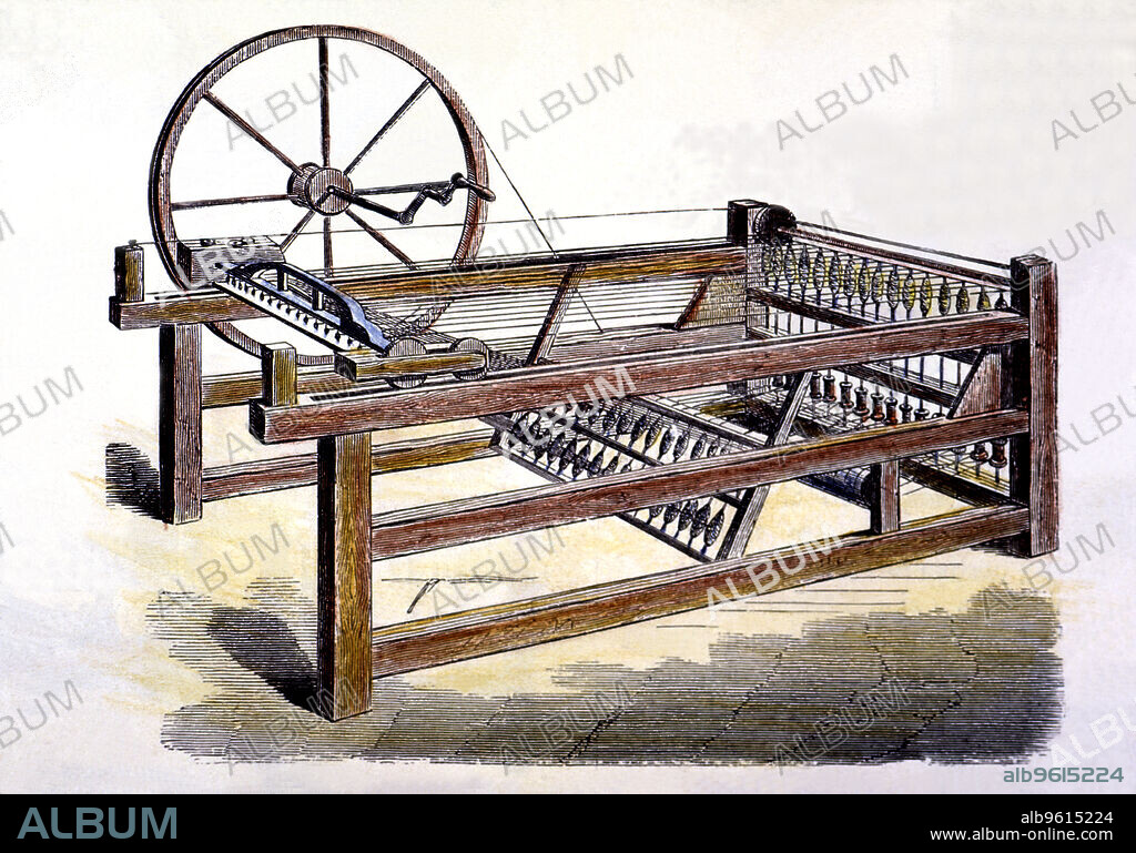 Hargreaves spinner, invented in 1768, also known as 'Spinning Jenny'.