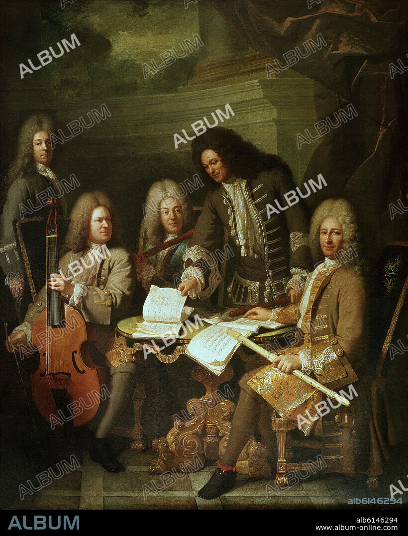 ANDRÉ BOUYS. French school. Lully, La Barre and other musicians. London, Portraits gallery.
