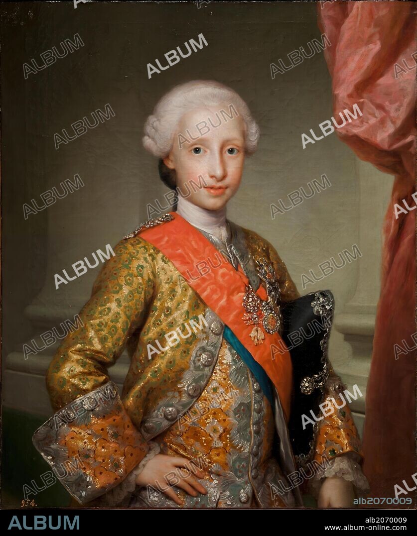 ANTON RAPHAEL MENGS. Anton Rafael Mengs / 'Antonio Pascual de Borbón y Sajonia, infante de España', 1767, Escuela Alemana, Óleo sobre Lienzo, 84 cm x 68 cm, P02187.