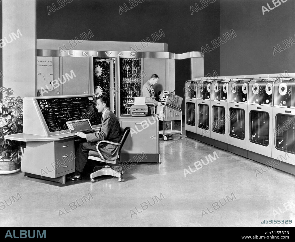 Philadelphia, Pennsylvania:  1951. The Remington Rand Univac (Universal Automatic Computer) was the first commercial computer produced in the United States. The first Univac was sold on March 31, 1951, to the U.S. Census Bureau.