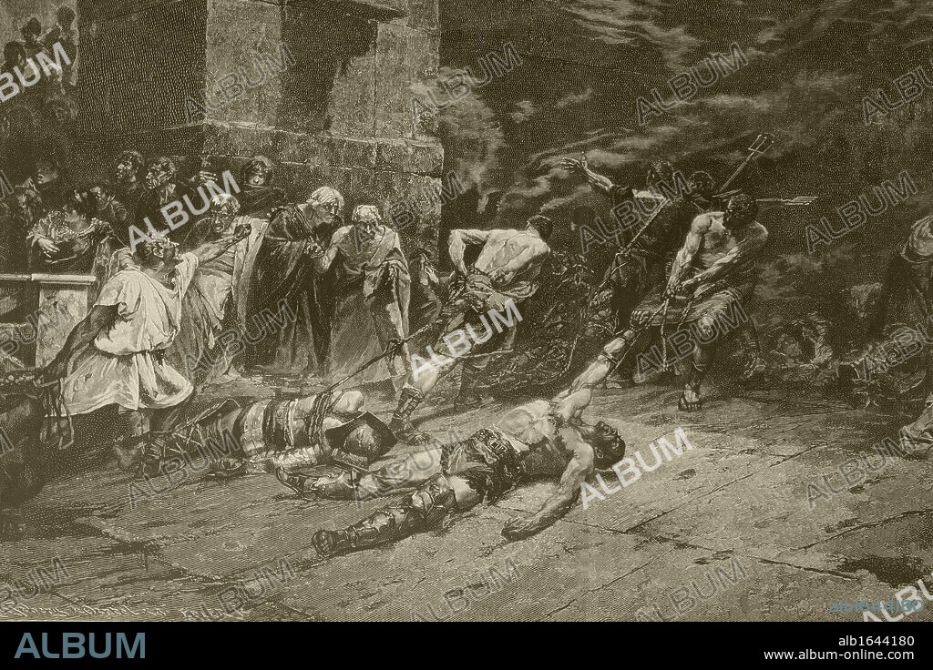 The Spoliarium. After a painting by Juan Luna. From Album Artistico published circa 1890.