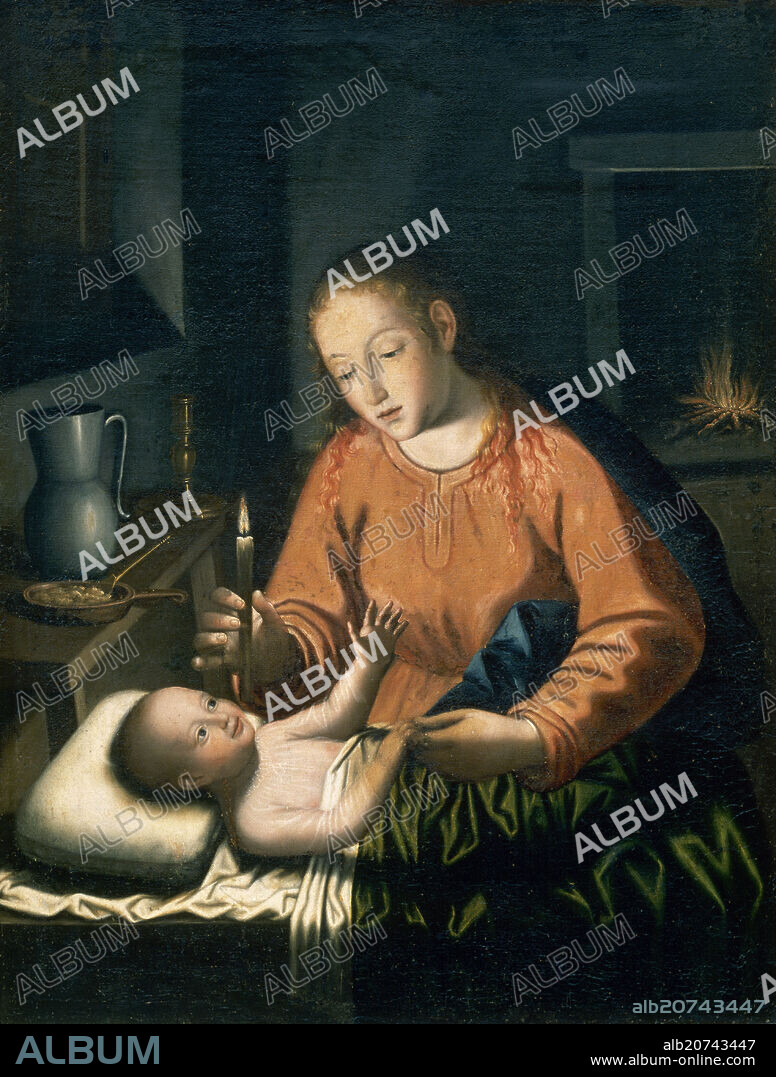 JUAN SANCHEZ COTAN (1560-1627). VIRGEN DESPERTANDO AL NIÑO - 1627 - BARROCO ESPAÑOL 110 x 81 cm.