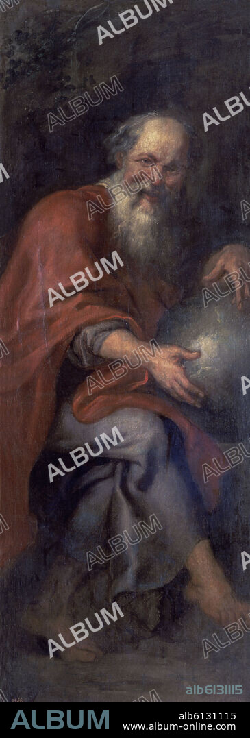 PETER PAUL RUBENS. DEMOCRITO, EL FILOSOFO QUE RIE - 1636-1637 - BARROCO FLAMENCO - OLEO/LIENZO - 180,5x66 - NP 1682.