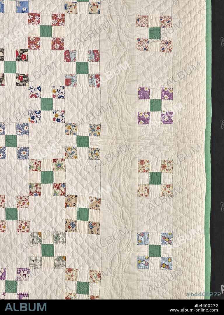quilt (Miniature Nine Patch), Cora Essie Ledbetter Priest (American, 1879-1984), 1936, cotton, pieced and quilted, 85-3/4 x 67-1/2 in., Embroidered, back side, upper corner: 1936, Textile and Fashion Arts.