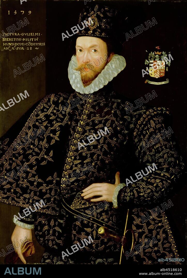 Unknown (English), Sir William Brereton, 1579, 1579, Oil on cradled wood panel, Unframed: 40 7/8 × 29 inches (103.8 × 73.7 cm).